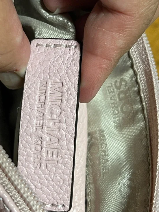 Michael Kors Fulton Black Pebbled Leather Crossbody Bag Snap & Zipper Gold Logo - Picture 10 of 13